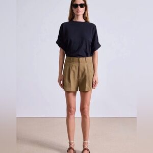 APIECE APART Linen Organic Cotton Shorts Size 8 Oak